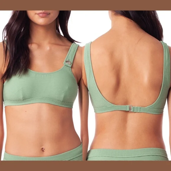NEW 2PC Rhythm Palm Springs Ribbed Bikini‎ Top + Bottom in Eden [SZ Large ] SET - Picture 3 of 16